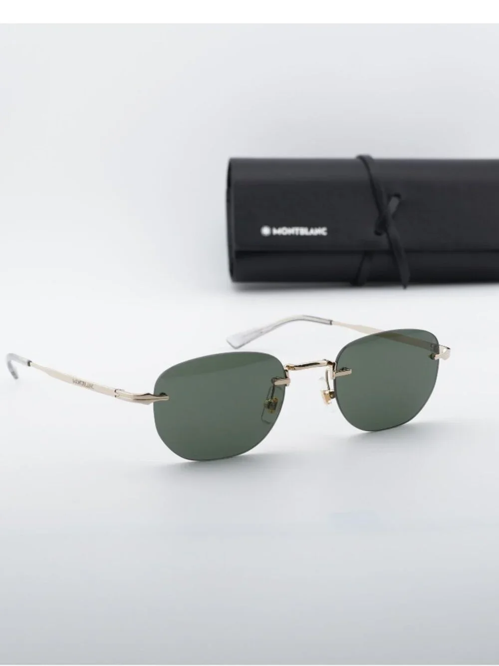 Montblanc MB0303S 001 Square Sunglasses - Gold / Grey